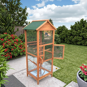 SDB005 Ecologische Massief Houten Grote Vogelkooi Luxe Moderne Buitenvolière met Knopsluiting Vogelhuis voor Vogels - Product Image 4