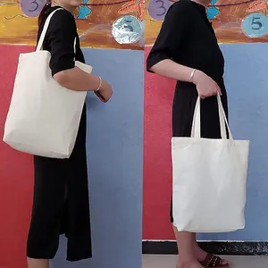 Bán buôn khuyến mại sinh thái thân thiện với Túi mua sắm tái sử dụng trống bông vải tote túi với tùy chỉnh in logo