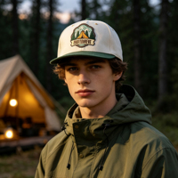 Gorras de Visera Plana de Dos Tonos con Logotipo Personalizado, Gorras de Béisbol con Visera Plana Estilo Camping para Exteriores