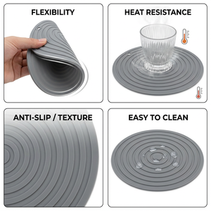 Sous-plats en silicone résistants à la chaleur de 9,45 pouces pour plats chauds, casseroles et poêles, tapis de comptoir ronds pour comptoirs de cuisine - Product Image 4