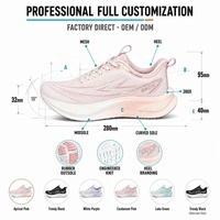 Chaussures de course pour hommes, semelle épaisse respirante à haute résilience, antidérapante, jacquard, fabrication directe d'usine, conception OEM ODM personnalisée