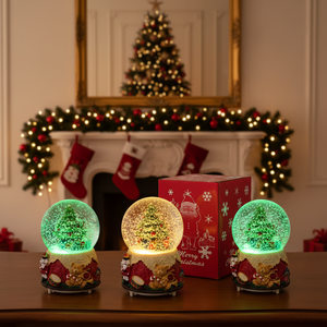12PCS/CS Bola de cristal de Navidad 4 \ "X6 \" con luz y sonido Globos elegantes para decoraciones festivas - Product Image 3