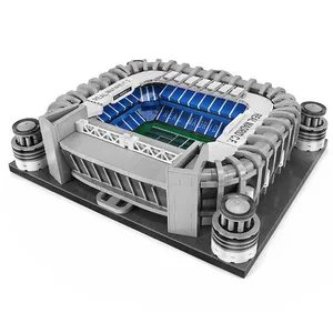MOC-modelo de arquitectura famosa, Bernabue, campo de fútbol, campo de fútbol, bloques de construcción, juguetes de bloques de diamante, 22026