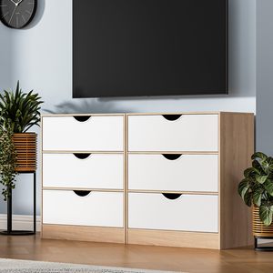 Commode moderne à 3 tiroirs personnalisée OEM, grand meuble de rangement en bois pour salon, tables consoles en chêne <span class=keywords><strong>blanc</strong></span>, petites dimensions - Product Image 5