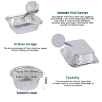 Contenedor de Aluminio Desechable para Alimentos, Bandeja para Almuerzo, Molde para Hornear para el Hogar