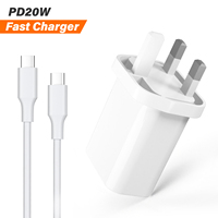 Adaptateur USB-C 20W pour la charge rapide des téléphones, vente en gros d'usine, certifié CE/FCC//UKCA/KC, chargeur mural USB Type C pour iPhone
