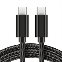 Câble de charge rapide USB C vers USB C OEM 60W, câble de données tressé en nylon de type C avec coque en alliage d'aluminium pour ordinateur portable et téléphone portable