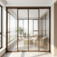 Porte coulissante en verre élégante pour balcon résidentiel, véranda, entrée, avec verre de sécurité à haute visibilité et vue claire, en métal thermolaqué