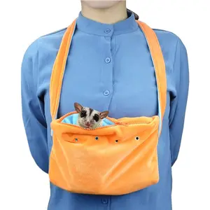 S479 Neuzugang kleine Haustier-Tasche zum Spielen 4 kleine Lüftungslöcher orange weicher Stoff Igel-Frette angepasst für Haustier Tragetasche