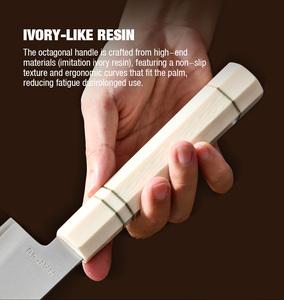 Manche en ivoire artificiel blanc 3 revêtements en acier composite HAP-40 acier Gyuto couteaux de chef ensemble de couteaux de cuisine <span class=keywords><strong>japonais</strong></span> - Product Image 5
