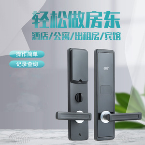 กุญแจล็อคโรงแรมอัจฉริยะ Wenxun รุ่น J023 ตัวเครื่องโลหะผสม พร้อมกุญแจกลไก ดีไซน์ทันสมัย สำหรับการเข้าถึงด้วยบัตร IC แบบเชื่อมต่อเครือข่าย - Product Image 5