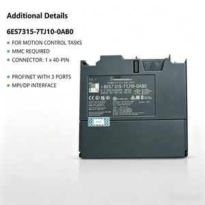 6ES7315-7TJ10-0AB0,6ES7 315-7TJ10-0AB0, สำหรับ PLC SIMATIC S7-300 CPU315T-3 PN/DP ตัวควบคุมการเคลื่อนที่ SPS หน่วยความจำ 384KB - Product Image 3