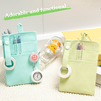 Snel drogende verpleegsterspenhouder, gepersonaliseerde kleur, polyester spandex, praktische penzak met clip voor dokters