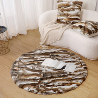 Tapis rond en fausse fourrure de mouton, fabrication machine, moderne et haut de gamme, luxueux, doux et moelleux, pour la maison, le salon, la chambre à coucher, le chevet.