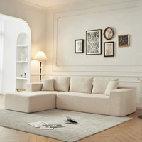 Canapé inclinable modulable 3 places moderne avec housse en tissu éponge multifonctionnel pour salon, chambre et buanderie