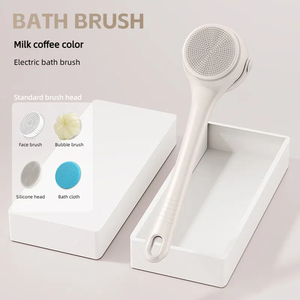 Wholesale New Arrivals Silicone Scrubber Soft Rechargeable Shower <b>Brush</b> Long Handheld Body <b>Scrub</b> - Product Image 4
