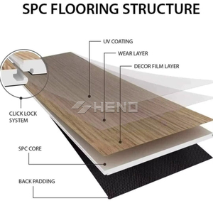Revêtement de sol en vinyle à clipser SPC LVT en PVC stratifié imperméable couleur bois pour la décoration intérieure - Product Image 3