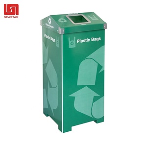 Lixeira PP ondulado de 70 Litros Lixeira de metal de melhor qualidade para reciclagem de resíduos, conjunto de produtos por atacado, tampa de metal plástico - Product Image 1