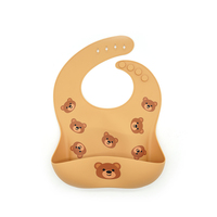 Vente en gros sans BPA dessin animé imprimé ours en peluche bébé formation mangeoire tasse Eco diviseur cuillère vaisselle en silicone alimentation ensemble aspiration