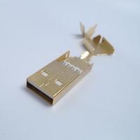 Connecteur mâle USB 2.0 plaqué or 24 carats JHW, type A, à souder, pour utilisation audio et vidéo, 120V 2A