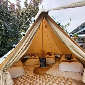 4 musim cina produk glamping berkemah luar ruangan 3m 4m 5m 6m 7m kanvas Equus Bell tenda Mongolia yurt