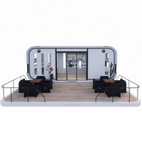 Capsule d'hôtel extérieure mobile en panneaux sandwich d'acier, mini-villa préfabriquée extensible de luxe moderne, type conteneur, pod de couchage Apple