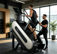 Appareil de fitness électrique commercial avec écran LED, équipement de luxe multifonctionnel, machine d'escalade d'intérieur réglable