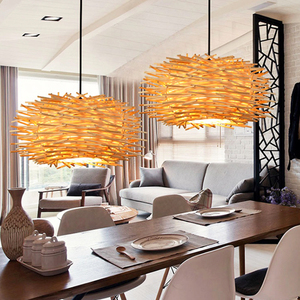 Lampadario Moderno di Lusso in Rattan di Bambù per Ampio Soggiorno - Product Image 1