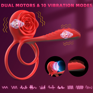 Anneaux de pénis vibrants en forme de rose contrôlés par application pour hommes, anneaux de pénis en silicone intelligents à distance pour couples, anneaux de pénis pour jeux - Product Image 6