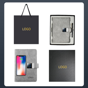 Adedi 1 parça özel Logo kablosuz şarj güç banka günlüğü A5 PU terfi akıllı Powerbank dizüstü ile şifreli kilit ve USB - Product Image 6