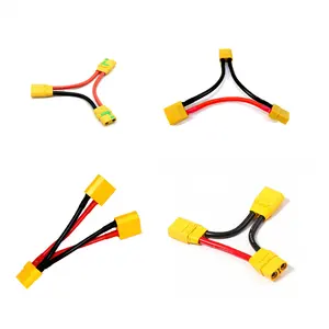 XT90 Plug Series Battery Connector 1 Female to 2 Males Adapter Lead with Silicone Cable for RC Battery Helicopter Quadcopter