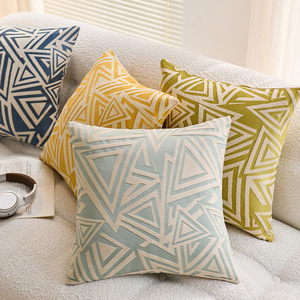 Housse de <span class=keywords><strong>coussin</strong></span> carrée en fibre de polyester jacquard géométrique abstrait tridimensionnel haut de gamme, style luxe léger, pour canapé et lit - Product Image 2