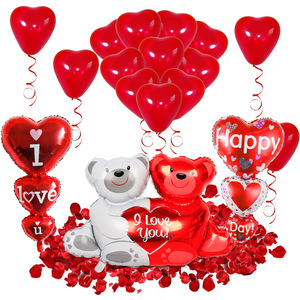 Nuovo Palloncino in Alluminio per San Valentino, Decorazione Murale <span class=keywords><strong>con</strong></span> Animali Cartoon e Alieni, Palloncino Decorativo a Forma di Cuore - Product Image 4