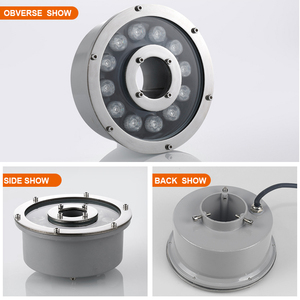 Buse de fontaine subaquatique étanche IP68 avec lumière LED 12V 24V 9W, anneau lumineux LED subaquatique pour fontaine - Product Image 4