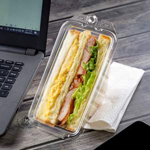 Venta caliente 17OZ con bisagras Clamshell Sandwich Wedge Grado alimenticio RPET Takeaway Tamper Evident Freshness Preservation Reciclado - Product Image 6