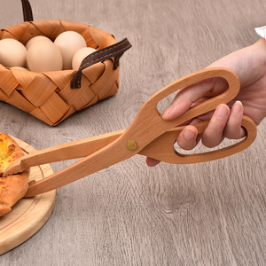 Fabrik Großhandel Lebensmittel Schere Clip Holz Kreative Kuchen Leckereien Holzbrot Zange Tragbare Backwerk zeuge Schere Brot Zange - Product Image 5