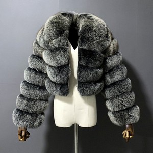 Fourrure Fabricants Européens Américains Teint Hiver Fausse Fourrure De Lapin <span class=keywords><strong>Trench</strong></span> Manteau Court Revers À Manches Longues Respirant Vêtements Pour Femmes - Product Image 1