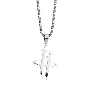 Collier pendentif en titane avec chaîne en bambou géométrique, série logo d'équipe de basketball, <span class=keywords><strong>Lakers</strong></span> pour Heat Raptors Rockets Surround - Product Image 4