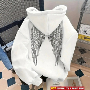 Nouveauté 2026 : Sweat-shirts à capuche unisexe avec strass et ailes, style européen et américain, à manches longues, pour hommes et femmes - Product Image 2