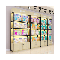 Étagères d'exposition personnalisées Kainice avec éclairage LED pour cosmétiques, vêtements, bijoux et lunettes - Montage facile et design détachable