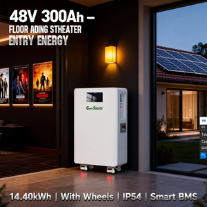 Batterie solaire 48V 300Ah 14kWh pour système solaire tout-en-un, montage mural avec roues - Product Image 5