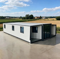 Villa mobile de luxe 40 pieds x 20 pieds, 2, 3, 4 ou 5 chambres, maison modulaire préfabriquée, maison conteneur pliable et extensible avec mur en verre