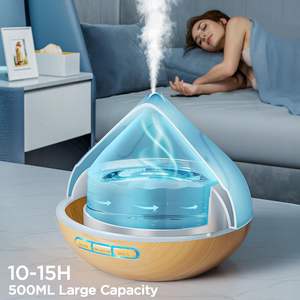 Diffuseur <span class=keywords><strong>d</strong></span>'huiles essentielles électrique 500ml <span class=keywords><strong>à</strong></span> ultrasons Té<span class=keywords><strong>l</strong></span>écommande 7 couleurs LED Humidificateur <span class=keywords><strong>d</strong></span>'<span class=keywords><strong>air</strong></span> de table Grandes pièces Ménage - Product Image 3