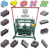 Machine de fabrication de blocs de ciment 4-45 petite machine à briques mobile de haute qualité pavant des machines à briques au sol