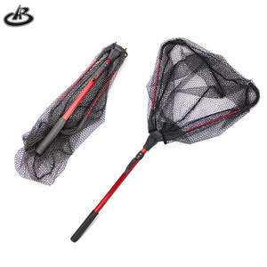 Épuisette de pêche pliable avec poignée télescopique pliable en aluminium maille durable avec revêtement en caoutchouc - Product Image 2