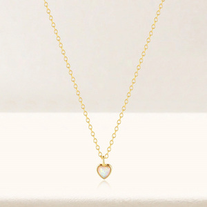 Изысканное ювелирное изделие AN030: кулон-сердце из серебра 925 пробы с опалом, для женщин, подарок на вечеринку или день рождения - Product Image 2