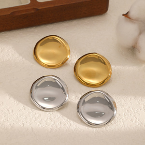 Pendientes Lisos con Diseño Martillado de Acero Inoxidable 316L, Redondos Irregulares, Joyería al por Mayor, No se Deslustran - Product Image 2