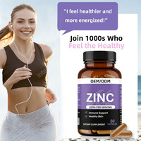 Capsules de Picolinate de Zinc OEM/ODM 25mg, 60 unités, pour le soutien immunitaire, la santé de la peau, l'énergie et le bien-être quotidien