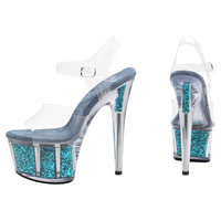17CM / 7 pouces PVC supérieur femmes mode haut talon plate-forme bride à la cheville sandale pôle chaussures de danse