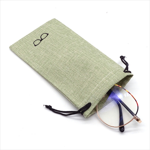 Nhà Máy giá bán buôn Linen Eyewear Túi biểu tượng tùy chỉnh kính lưu trữ túi dây rút túi Kính đọc sách Kính mát Túi - Product Image 4